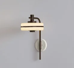 Applique murale, Masina 200, bronze et base crème, L20cm, H39,3cm - bert frank