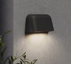 Applique murale, Mast Twin, noir texturé, IP44, L23cm, H13,3cm - Astro