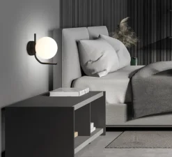 Applique murale, Maui, noir, IP44, L15cm, H20,7cm - ACB