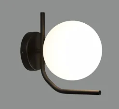 Applique murale, Maui, noir, IP44, L15cm, H20,7cm - ACB