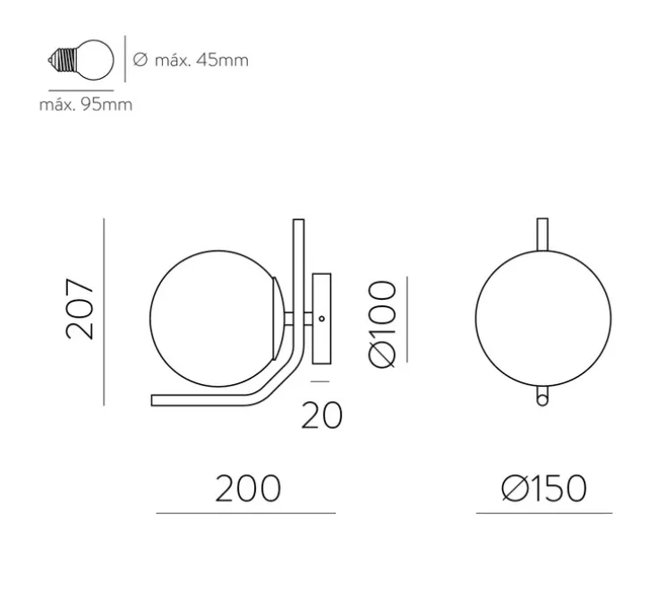 Applique murale, Maui, or, IP44, L15cm, H20,7cm - ACB