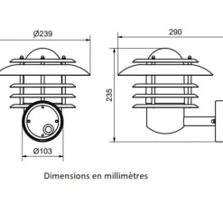 Applique murale, Max, blanc, IP23, Ø23,9cm, H23,5cm - Belid