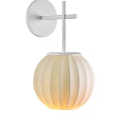 Applique murale, Mei, Diffuseur A, structure blanche, Ø18cm, H16cm - Carpyen