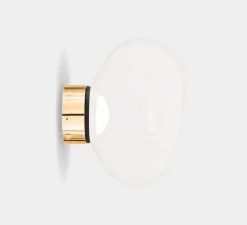 Applique murale, Melt Mini, opal, doré, LED, dim, 3000K, 800 lm, Ø25cm, H28cm - Tom Dixon