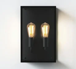 Applique murale, Messina Twin, noir, IP44, L25cm, H40cm - Astro Lighting