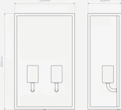 Applique murale, Messina Twin, noir, IP44, L25cm, H40cm - Astro Lighting