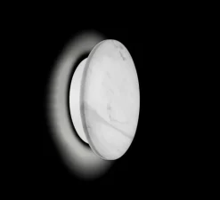 Applique murale, MILES 2.0 round, blanc marbré, LED, 3000K, 430lm, Ø19cm, P3,7cm - Wever&Ducré