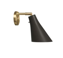 Applique murale, Miller Direct, Noir, laiton, L20,5cm, H23cm - Rubn