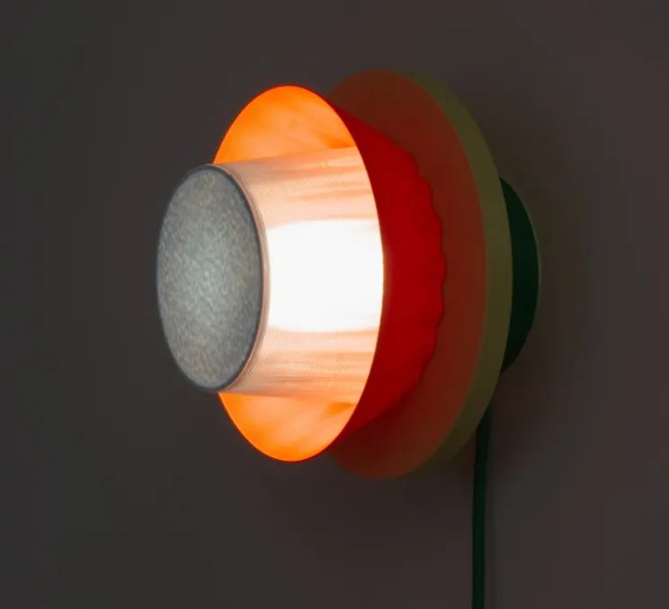 Applique murale, Mina L avec câble, orange, jaune, vert, Ø20cm, H20cm - Warren & Laetitia