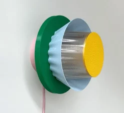 Applique murale, Mina L avec câble rose, jaune, bleu, vert, Ø20cm, H20cm - Warren & Laetitia