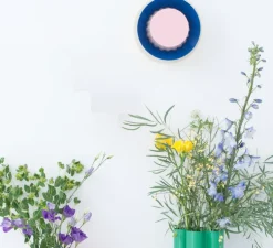 Applique murale, Mina L, bleu, blanc, jaune, Ø20cm, H20cm - Warren & Laetitia