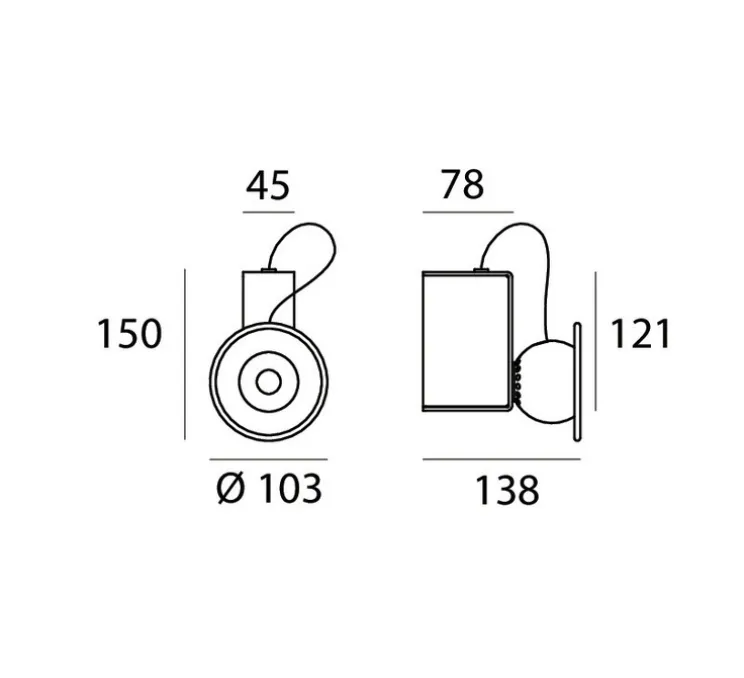 Applique murale, Minibox, blanc, LED, dim, 3000K, 640 lm, Ø10,3cm, H15cm - Stilnovo