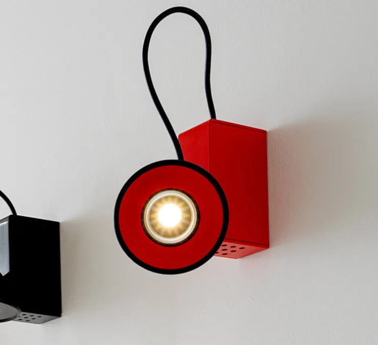 Applique murale, Minibox, rouge, LED, dim, 3000K, 640 lm, Ø10,3cm, H15cm - Stilnovo