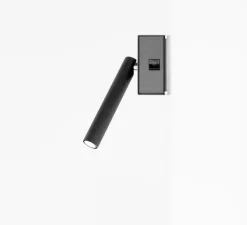 Applique murale, Mira Switch, avec interrupteur, noir mat, LED, 2700K, 327lm, L16,5cm, H16,5cm - Davide Groppi