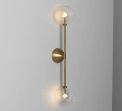 Applique murale, Miron , laiton brossé, L15cm, H75cm - Schwung