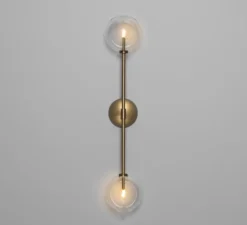 Applique murale, Miron , laiton brossé, L15cm, H75cm - Schwung