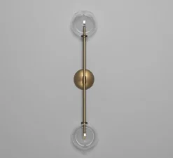 Applique murale, Miron , laiton brossé, L15cm, H75cm - Schwung