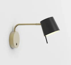Applique murale, Miura Swing Arm, base or mat, abat-jour noir mat, LED, 2700k, 367 lm, L11cm, H16,4cm - Astro