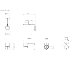 Applique murale, Miura Swing Arm, base or mat, abat-jour noir mat, LED, 2700k, 367 lm, L11cm, H16,4cm - Astro