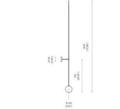 Applique murale, Mobile Chandelier 10, noir, LED, dim, 2700K, 800 lm, Ø15cm, H193cm - Anastassiades Studio