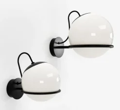 Applique murale, Model 237/1, noir, L14cm, H20,3cm - Astep