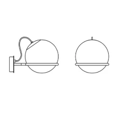 Applique murale, Model 238/1, sans interrupteur, champagne, L20cm, H21cm - Astep