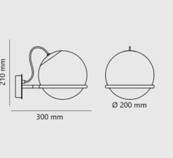 Applique murale, Model 238/1 sans interrupteur, noir, L20cm, H30cm - Astep