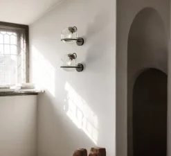 Applique murale, Model 237/1, transparent, noir, Ø14cm, H15cm - Astep