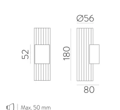 Applique murale, Modrian 2L, or, L5,65cm, H18cm - ACB