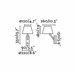 Applique murale, MOMA-2, noir, L22cm, H35cm - Faro