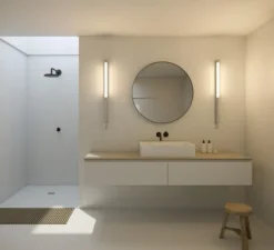 Applique murale, Mondrian, inox, dimmable, 2700K, 500lm, LED, Ø4cm, H100cm, IP68, - SAMMODE