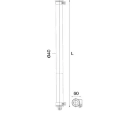 Applique murale, Mondrian 70, inox, IP66, LED, 2700K, 350 lm, Ø6cm, H62,9cm - Sammode