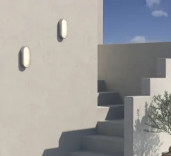 Applique murale, Montréal oval, acier inoxydable brossé, IP44, L12,5cm, H27,5cm - Astro