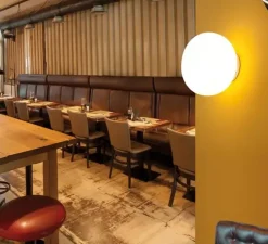 Applique murale, Moon A2, or satiné, blanc, Ø30cm, P20cm - Luxcambra