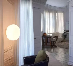 Applique murale, Moon A2, or satiné, blanc, Ø30cm, P20cm - Luxcambra