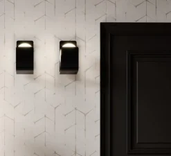 Applique murale, Morsetto, noir et blanc, LED, dim, 1-10V, 3000K, L12cm, H24cm - Penta