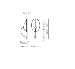 Applique murale, Moyen Shield, blanc & noir, L26cm, H40cm - DesignHeure