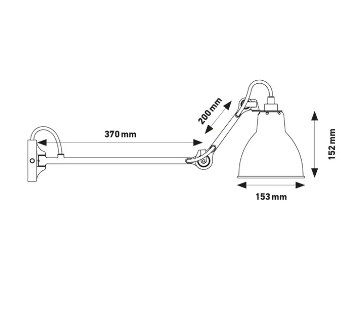 Applique murale, N°204 L 40, noir, L57cm, H25cm - DCW éditions Paris