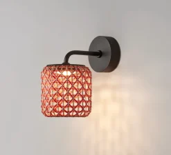 Applique murale, Nans A/01 Outdoor, Brun graphite - Teinte rouge, IP66, LED, dim, 2700K, 503 lm, Ø26,5cm, H26cm - Bover