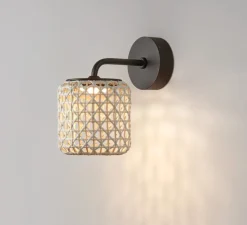 Applique murale, Nans A/01 Outdoor, Brun graphite - Teinte beige, IP66, LED, 2700K, 503 lm, Ø26,5cm, H26cm - Bover