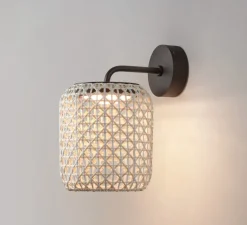 Applique murale, Nans A/02 Outdoor, Brun graphite - Teinte beige, IP66, LED, 2700K, 1450 lm, Ø29cm, H34,4cm - Bover