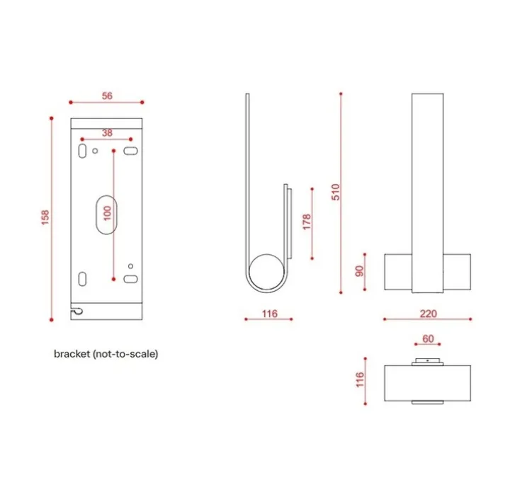 Applique murale, Nastro 563.42, beige, terracotta, IP40, LED, dim, 2700K, 2300 lm, L22cm, H51cm - Tooy