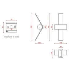 Applique murale, Nastro 563.43, noir texturé, bois de frêne, IP40, LED, dim, 2700K, 2300 lm, Ø22cm, H49cm - Tooy
