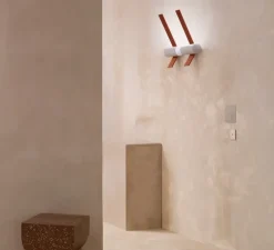 Applique murale, Nastro 563.41, terracotta, béton , IP40, LED, dim, 2700K, 1700 lm, L22cm, H50cm - Tooy