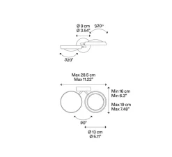 Applique murale, Nautilus Double, blanc mat, LED, 2700K, 1990 lm, L28,5cm, H6cm - Lodes