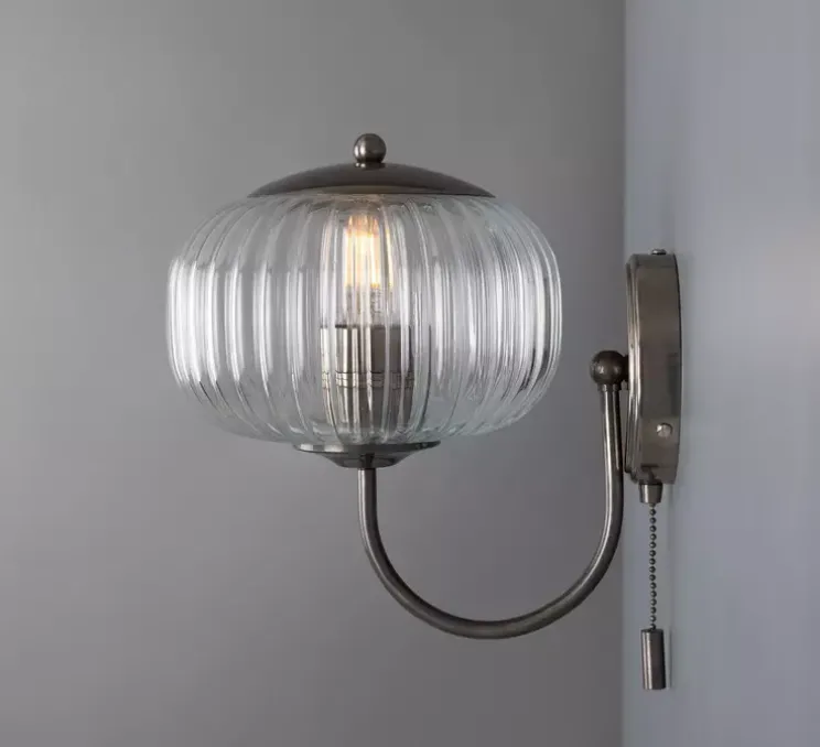 Applique murale, Nehir, argent antique, L20cm, H26cm - Mullan Lighting