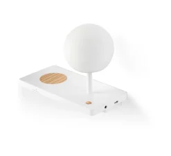 Applique murale, NIKO-GAUCHE, bois, blanc, LED, 3000K, 500lm, L30cm, H22cm - Faro