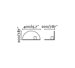 Applique murale, Nit, droite, noir mat, L40cm, H20cm - Faro