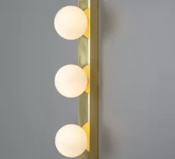 Applique murale, Noelani, laiton poli, verre opalin, IP44, Lcm, H40cm - Mullan Lighting