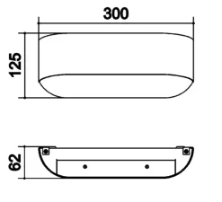 Applique murale, Nora, blanc mat, LED, 3000K, 750 lm, L30cm, H12,5cm - MDC